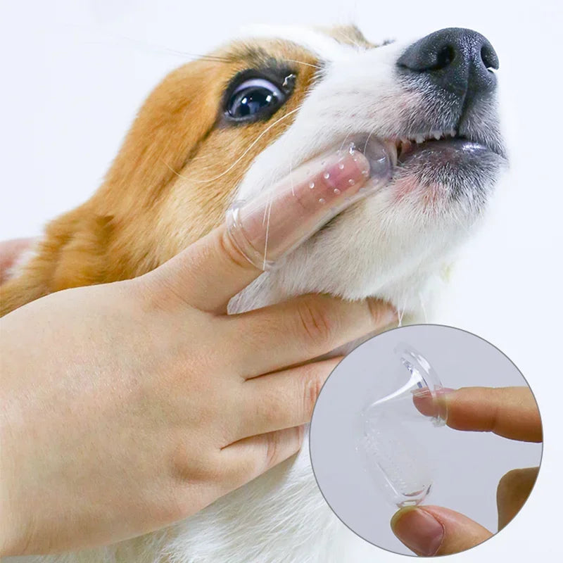 Silicone Pet Finger Toothbrush – Gentle Dental Care for Dogs & Cats